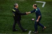 11 June 2017; Republic of Ireland manager Martin O’Neill, right, shakes hands with Austria manager Marcel Koller following the FIFA World Cup Qualifier Group D match between Republic of Ireland and Austria at Aviva Stadium, in Dublin. Photo by Cody Glenn/Sportsfile