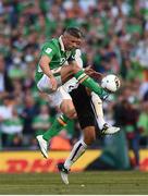 11 June 2017; Jonathan Walters of Republic of Ireland in action against Sebastian Prödl of Austria during the FIFA World Cup Qualifier Group D match between Republic of Ireland and Austria at Aviva Stadium, in Dublin.  Photo by Seb Daly/Sportsfile