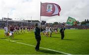 11 June 2017; The Galway and Mayo teams parade behind the St Patrick's Brass Band ahead of the Connacht GAA Football Senior Championship Semi-Final match between Galway and Mayo at Pearse Stadium, in Salthill, Galway. Photo by Daire Brennan/Sportsfile