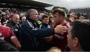 11 June 2017; Galway manager Kevin Walsh celebrates with Paul Conroy after the Connacht GAA Football Senior Championship Semi-Final match between Galway and Mayo at Pearse Stadium, in Salthill, Galway. Photo by Daire Brennan/Sportsfile