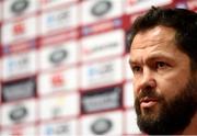 12 June 2017; British & Irish Lions defence coach Andy Farrell during a press conference at the Scenic Hotel Southern Cross in Dunedin, New Zealand. Photo by Stephen McCarthy/Sportsfile