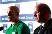 25 January 2012; Ireland head coach Declan Kidney and Ireland captain Paul O'Connell, left, at the launch of the RBS Six Nations Rugby Championship 2012. The Hurlingham Club, Ranelagh Gardens, London, England. Picture credit: Andrew Fosker / SPORTSFILE