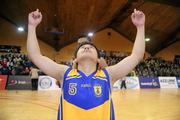 25 January 2012; Thomas Reyes, St. Vincent’s Glasnevin, celebrates his side's victory. All-Ireland Schools Cup U19C Boys Final, St. Vincent’s Glasnevin, Dublin v Tallaght Community School, Dublin, National Basketball Arena, Tallaght, Dublin. Picture credit: Pat Murphy / SPORTSFILE