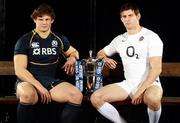 25 January 2012; In attendance at the launch of the RBS Six Nations Rugby Championship 2012 are captains Ross Ford, Scotland, left, and Tom Wood, England. The Hurlingham Club, Ranelagh Gardens, London, England. Picture credit: Andrew Fosker / SPORTSFILE