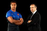 25 January 2012; In attendance at the launch of the RBS Six Nations Rugby Championship 2012 are France captain theirry Dusautoir, left, and France head coach Phillipe Saint-Andre. The Hurlingham Club, Ranelagh Gardens, London, England. Picture credit: Andrew Fosker / SPORTSFILE