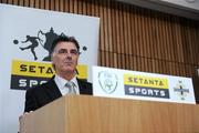 25 January 2012; Setanta Soccer analysts Felix Healy during the Setanta Sports Cup 2012 launch & first round draw. Aviva Stadium, Lansdowne Road, Dublin. Picture credit: Matt Browne / SPORTSFILE