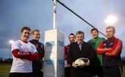 26 January 2012; Electric Ireland set to energise Under-20’s Six Nations Home Series. Seventh season of Electric Ireland support for Buccaneer’s staging of home games. Electric Ireland will sponsor the three Ireland home games in the U20 Six Nations Championship at Dubarry Park, Athlone. Pictured in attendance at the announcement were, from left, Patrick Jackson, Ulster, Conor Gilsenan, Leinster, Niall Scannell, Munster, Ken McKervey, Commercial Manager, Electric Ireland, Daniel Qualter, Connacht and JJ Hanrahan, Munster. Dubarry Park, Athlone, Co. Westmeath. Picture credit: Brendan Moran / SPORTSFILE