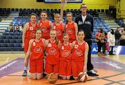 26 January 2012; The Colaiste an Phiarsaigh team. All-Ireland Schools Cup U16A Girls Final, Colaiste an Phiarsaigh, Glanmire, Cork v Malahide CS, Dublin, National Basketball Arena, Tallaght, Dublin. Picture credit: Brian Lawless / SPORTSFILE