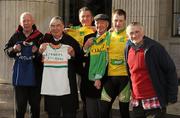 26 January 2012; Cyclist Sam Bennett, with, from left, Se O'Hanlon, Colm Christie, Philip Cassidy, Gene Mangan, and 'Iron Man' Mick Murphy, at the launch of the 60th edition of the An Post Rás which will begin on Sunday May 20th, in Dunboyne, Co. Meath, and finish on Sunday May 27th, in Skerries. Co. Dublin. Launch of the 60th Edition of the An Post Rás, GPO, O'Connell Street, Dublin. Picture credit: Pat Murphy / SPORTSFILE