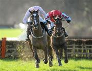 26 January 2012; Zaidpour, with Ruby Walsh up, on their way to winning the John Mulhern Galmoy Hurdle, after jumping the last, from second place Voler La Vedette, with Andrew Lynch up. Gowran Park, Gowran, Co. Kilkenny. Picture credit: Matt Browne / SPORTSFILE