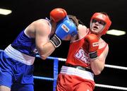 27 January 2012; Joe Ward, right, Moate Boxing Club, in action against David Joe Joyce, Balinacargy Boxing Club, during their 81kg bout. 2012 National Elite Boxing Championship Semi-Finals, National Stadium, Dublin. Picture credit: David Maher / SPORTSFILE