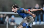 28 January 2012; Philip Brophy, St Mary's College, celebrates scoring his side's last minute try. Ulster Bank League, Division 1A, Old Belvedere v St Mary's College, Anglesea Road, Ballsbridge, Dublin. Picture credit: Brendan Moran / SPORTSFILE