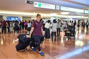 12 June 2017; James Tracy of Ireland on arrival into Haneda Airport in Tokyo, Japan, ahead of their 2 test matches against Japan. Photo by Brendan Moran/Sportsfile