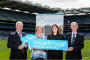 12 June 2017; In attendance at the launch of Breakthrough Cancer Research as one of the Official GAA Charities are, from left, Uachtarán Chumann Lúthchleas Aogán Ó Fearghail, Dr Sharon McKenna, Breakthrough Cancer Research Researcher, Jill Lyons, Communications & Marketing Manager at Breakthrough Cancer Research, and Seamus Carr, Breakthrough Cancer Research Supporter, during the GAA Charities 2017 Launch at Croke Park in Dublin. Photo by Piaras Ó Mídheach/Sportsfile