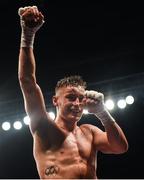 10 June 2017; Ryan Burnett, right, celebrates following his victory over Lee Haskins in their IBF World Bantamweight Championship bout at the Boxing in Belfast in the SSE Arena, Belfast. Photo by David Fitzgerald/Sportsfile