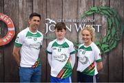 12 June 2017; Mark McPhilips from Scotstown GAA Club, Co Monaghan, pictured with Donegal's Rory Kavanagh and Monaghan’s Eimear McAnespie after participating in the boys football competition at the John West Skills Day in the National Sports Campus on Saturday 10th June. The Skills Day is an opportunity for Ireland’s rising football, hurling & camogie stars to show their skills ahead of the John West Féile na nÓg and John West Féile na nGael competitions. At Abbottstown in Dublin. Photo by Cody Glenn/Sportsfile