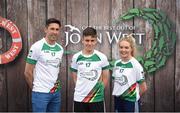 12 June 2017; Conor White from St Marys GAA Club, Co Sligo, pictured with Donegal's Rory Kavanagh and Monaghan’s Eimear McAnespie after participating in the boys football competition at the John West Skills Day in the National Sports Campus on Saturday 10th June. The Skills Day is an opportunity for Ireland’s rising football, hurling & camogie stars to show their skills ahead of the John West Féile na nÓg and John West Féile na nGael competitions. At Abbottstown in Dublin. Photo by Cody Glenn/Sportsfile