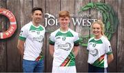 12 June 2017; Shane Farrell from Kilcock GAA Club, Co Kildare, pictured with Donegal's Rory Kavanagh and Monaghan’s Eimear McAnespie after participating in the boys football competition at the John West Skills Day in the National Sports Campus on Saturday 10th June. The Skills Day is an opportunity for Ireland’s rising football, hurling & camogie stars to show their skills ahead of the John West Féile na nÓg and John West Féile na nGael competitions. At Abbottstown in Dublin. Photo by Cody Glenn/Sportsfile