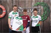 12 June 2017; Gavin Lee from Clarinbridge GAA Club, Co Galway, pictured with Dublin’s Liam Rushe and Carlow's Kate Nolan after participating in the boys hurling competition at the John West Skills Day in the National Sports Campus on Saturday 10th June. The Skills Day is an opportunity for Ireland’s rising football, hurling & camogie stars to show their skills ahead of the John West Féile na nÓg and John West Féile na nGael competitions. At Abbottstown in Dublin.  Photo by Cody Glenn/Sportsfile