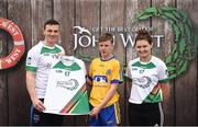 12 June 2017; Mark Watson from St Dominic's GAA Club, Co Roscommon, pictured with Dublin’s Liam Rushe and Carlow's Kate Nolan after participating in the boys hurling competition at the John West Skills Day in the National Sports Campus on Saturday 10th June. The Skills Day is an opportunity for Ireland’s rising football, hurling & camogie stars to show their skills ahead of the John West Féile na nÓg and John West Féile na nGael competitions. At Abbottstown in Dublin.  Photo by Cody Glenn/Sportsfile