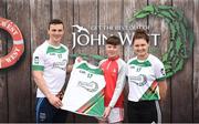 12 June 2017; Tom Mathews from St Kevin's GAA Club, Co Louth, pictured with Dublin’s Liam Rushe and Carlow's Kate Nolan after participating in the boys hurling competition at the John West Skills Day in the National Sports Campus on Saturday 10th June. The Skills Day is an opportunity for Ireland’s rising football, hurling & camogie stars to show their skills ahead of the John West Féile na nÓg and John West Féile na nGael competitions. At Abbottstown in Dublin.  Photo by Cody Glenn/Sportsfile