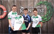 12 June 2017; Meitheal Cleary from Michael Dwyers GAA Club, Co Wicklow, pictured with Dublin’s Liam Rushe and Carlow's Kate Nolan after participating in the boys hurling competition at the John West Skills Day in the National Sports Campus on Saturday 10th June. The Skills Day is an opportunity for Ireland’s rising football, hurling & camogie stars to show their skills ahead of the John West Féile na nÓg and John West Féile na nGael competitions. At Abbottstown in Dublin.  Photo by Cody Glenn/Sportsfile