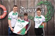 12 June 2017; Aidan McCallion from Ballinascreen GAA Club, Co Derry, pictured with Dublin’s Liam Rushe and Carlow's Kate Nolan after participating in the boys hurling competition at the John West Skills Day in the National Sports Campus on Saturday 10th June. The Skills Day is an opportunity for Ireland’s rising football, hurling & camogie stars to show their skills ahead of the John West Féile na nÓg and John West Féile na nGael competitions. At Abbottstown in Dublin.  Photo by Cody Glenn/Sportsfile