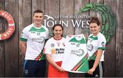 12 June 2017; Áine Ferran from Naomh Treasa, Dún Geanainn GAA Club, Co Tyrone, pictured with Dublin’s Liam Rushe and Carlow's Kate Nolan after participating in the camogie competition at the John West Skills Day in the National Sports Campus on Saturday 10th June. The Skills Day is an opportunity for Ireland’s rising football, hurling & camogie stars to show their skills ahead of the John West Féile na nÓg and John West Féile na nGael competitions. At Abbottstown in Dublin.  Photo by Cody Glenn/Sportsfile