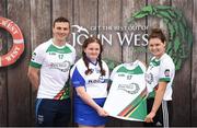 12 June 2017; Allanna Fitzpatrick from Clontibert GAA Club, Co Monaghan, pictured with Dublin’s Liam Rushe and Carlow's Kate Nolan after participating in the camogie competition at the John West Skills Day in the National Sports Campus on Saturday 10th June. The Skills Day is an opportunity for Ireland’s rising football, hurling & camogie stars to show their skills ahead of the John West Féile na nÓg and John West Féile na nGael competitions. At Abbottstown in Dublin.  Photo by Cody Glenn/Sportsfile