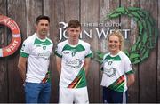12 June 2017; Eoin Wilde from Skerries Harps GAA, Co Dublin, pictured with Donegal's Rory Kavanagh and Monaghan’s Eimear McAnespie after participating in the boys football competition at the John West Skills Day in the National Sports Campus on Saturday 10th June. The Skills Day is an opportunity for Ireland’s rising football, hurling & camogie stars to show their skills ahead of the John West Féile na nÓg and John West Féile na nGael competitions. At Abbottstown in Dublin. Photo by Cody Glenn/Sportsfile