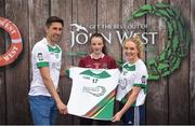 12 June 2017; Sara Lagan from Ballinacreen GAC, Co Derry, pictured with Donegal's Rory Kavanagh and Monaghan’s Eimear McAnespie after participating in the girls football competition at the John West Skills Day in the National Sports Campus on Saturday 10th June. The Skills Day is an opportunity for Ireland’s rising football, hurling & camogie stars to show their skills ahead of the John West Féile na nÓg and John West Féile na nGael competitions. At Abbottstown in Dublin. Photo by Cody Glenn/Sportsfile