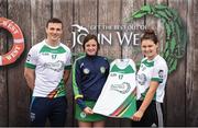 12 June 2017; Ava Moloney from Shinrone GAA Club, Co Offaly, pictured with Dublin’s Liam Rushe and Carlow's Kate Nolan after participating in the camogie competition at the John West Skills Day in the National Sports Campus on Saturday 10th June. The Skills Day is an opportunity for Ireland’s rising football, hurling & camogie stars to show their skills ahead of the John West Féile na nÓg and John West Féile na nGael competitions. At Abbottstown in Dublin.  Photo by Cody Glenn/Sportsfile