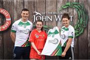 12 June 2017; Anne Marie Collins from Courcey Rovers GAA Club, Co Cork, pictured with Dublin’s Liam Rushe and Carlow's Kate Nolan after participating in the camogie competition at the John West Skills Day in the National Sports Campus on Saturday 10th June. The Skills Day is an opportunity for Ireland’s rising football, hurling & camogie stars to show their skills ahead of the John West Féile na nÓg and John West Féile na nGael competitions. At Abbottstown in Dublin.  Photo by Cody Glenn/Sportsfile