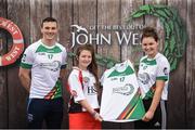 12 June 2017; Tiarna Niamh Mullan from Ballerin Camogie Club, Co Derry, pictured with Dublin’s Liam Rushe and Carlow's Kate Nolan after participating in the camogie competition at the John West Skills Day in the National Sports Campus on Saturday 10th June. The Skills Day is an opportunity for Ireland’s rising football, hurling & camogie stars to show their skills ahead of the John West Féile na nÓg and John West Féile na nGael competitions. At Abbottstown in Dublin.  Photo by Cody Glenn/Sportsfile