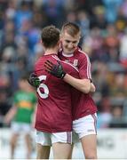 11 June 2017; Jack Glynn, left, and Oisín McDonagh of Galway celebrate after the GAA Connacht GAA Football U17 Championship Final match between Galway and Mayo at Pearse Stadium, Salthill, Galway. Photo by Daire Brennan/Sportsfile