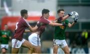 11 June 2017; Pat Lambert of Mayo in action against Seán Fitzgerald, left, and Cian Monahan of Galway during the GAA Connacht GAA Football U17 Championship Final match between Galway and Mayo at Pearse Stadium, Salthill, Galway. Photo by Daire Brennan/Sportsfile
