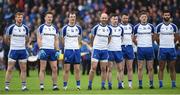 11 June 2017; Kieran Hughes, Fintan Kelly, Jack Mc Carron, Gavin Doogan, Karl O’Connell, Owen Duffy, Conor McManus and Neil McAdam of Monaghan before the Ulster GAA Football Senior Championship Quarter-Final match between Cavan and Monaghan at Kingspan Breffni, in Cavan. Photo by Oliver McVeigh/Sportsfile