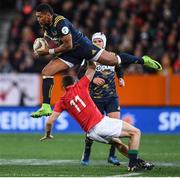 13 June 2017; Waisake Naholo of the Highlanders in action against Tommy Seymour of the British & Irish Lions during the match between the Highlanders and the British & Irish Lions at Forsyth Barr Stadium in Dunedin, New Zealand. Photo by Stephen McCarthy/Sportsfile
