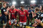13 June 2017; James Haskell, left, and CJ Stander of the British and Irish Lions following the match between the Highlanders and the British & Irish Lions at Forsyth Barr Stadium in Dunedin, New Zealand. Photo by Stephen McCarthy/Sportsfile