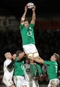 28 January 2012; Mick McCarthy, O2 Ireland Wolfhounds, wins possession for his side in a lineout. England Saxons v O2 Ireland Wolfhounds, Sandy Park, Exeter, Devon, England. Picture credit: Matt Impey / SPORTSFILE