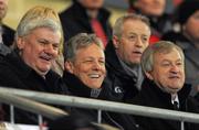 28 January 2012; First Minister of Northern Ireland Peter Robinson MLA, centre, with Ulster GAA President Aogán O'Fearghail, left, and Ard Stiúrthóir of the GAA Páraic Duffy at the game. Power NI Dr. McKenna Cup Final, Derry v Tyrone, Morgan Athletic Grounds, Armagh. Picture credit: Oliver McVeigh / SPORTSFILE