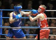 28 January 2012; John Joe Joyce, St. Michael's Athy, left, exchanges punches with Roy Sheehan, St. Michael's Athy, during their 69 kg bout. 2012 National Elite Boxing Championship Semi-Finals, National Stadium, Dublin. Photo by Sportsfile