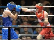 28 January 2012; Roy Sheehan, St. Michael's Athy, right, exchanges punches with John Joe Joyce, St. Michael's Athy, during their 69 kg bout. 2012 National Elite Boxing Championship Semi-Finals, National Stadium, Dublin. Photo by Sportsfile