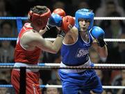 28 January 2012; Ken Egan, Neilstown, right, exchanges punches with Eamon Walsh, St Annes, during their 81 kg bout. 2012 National Elite Boxing Championship Semi-Finals, National Stadium, Dublin. Photo by Sportsfile