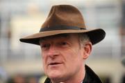 29 January 2012; Trainer Willie Mullins in the the parade ring after he sent out Hurricane Fly to win the BHP Insurance Irish Champion Hurdle. Leopardstown Racecourse, Leopardstown, Co. Dublin. Picture credit: Barry Cregg / SPORTSFILE