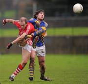 29 January 2012; Paudie Kissane, Cork, in action against Eoghan Ryan, Tipperary. McGrath Cup Football Final, Tipperary v Cork, Clonmel Sportsfield, Clonmel, Co. Tipperary. Picture credit: Stephen McCarthy / SPORTSFILE