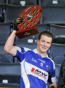 29 January 2012; Laois captain Kevin Meaney lifts the O'Byrne Shield after victory over Wexford. Bord Na Mona O'Byrne Shield Final, Wexford v Laois, Wexford Park, Wexford. Picture credit: Matt Browne / SPORTSFILE