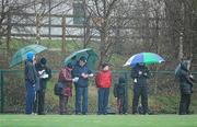 29 January 2012; Journalists record a score during the second half. Bord na Mona Walsh Cup, University College Dublin v Galway, UCD, Belfield, Co. Dublin. Picture credit: Dáire Brennan / SPORTSFILE