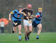 29 January 2012; James Regan, Galway, in action against Shane Norton, left, and Ois’n Gough, University College Dublin. Bord na Mona Walsh Cup, University College Dublin v Galway, UCD, Belfield, Co. Dublin. Picture credit: Dáire Brennan / SPORTSFILE