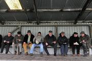 30 January 2012; Punters study their race cards before the first round of the Boylesports.com Derby. Irish National Coursing Meeting, Powerstown Park, Clonmel, Co. Tipperary. Picture credit: David Maher / SPORTSFILE
